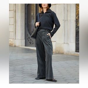 COMPTOIR DES COTONNIERS X UNIQLO WIDE LEG CORDUROY PANTS ANKLE sz S 26-27 gray